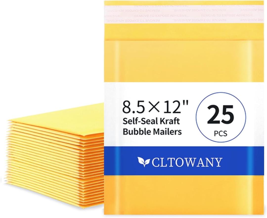 Padded Envelopes 8.5×12' Inch 25 Pack padded mailers Self-Sealing Paper Envelopes for Shipping,Mailing,Packaging,Strong Adhesion Envelope Mailers