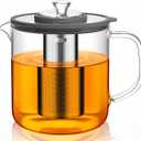 Aquach 68oz Glass Teapot with Infuser - Stovetop & Dishwasher Safe, Plastic-Free Borosilicate Glass Tea Kettle for Loose Leaf & Iced Tea