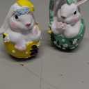 Gerrii 2 Pcs Easter Bunny Decor Rabbit Figurines for Spring Home Decoration Easter Resin Bunny Figurine Statue for Home Table Basket Centerpieces Decorations