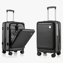Expandable Carry On Luggage Durable Hardside Lightweight Rolling Suitcases with Spinner Wheels TSA Lock, (Black, 19.5-Inch)