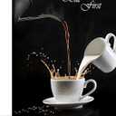 OWNANRTHM Coffee Canvas Wall Art But First Coffee Sign Poster Abstract Coffee Pictures for Coffee Bar for Kitchen Dining Room Wall Decor Framed 8X10 inch