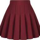 Dressever Women's Pleated Skirts Mini Skater Basic Skirt High Waist Tennis Skirt School Uniform Cheerleader Skirts (XXL)