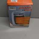 Kismile Small Electric Space Heater,Portable Ceramic Space Heater Fan for Office with Adjustable Thermostat and Overheat Protection ETL Listed for Kitchen, 750W/1500W(Silver)