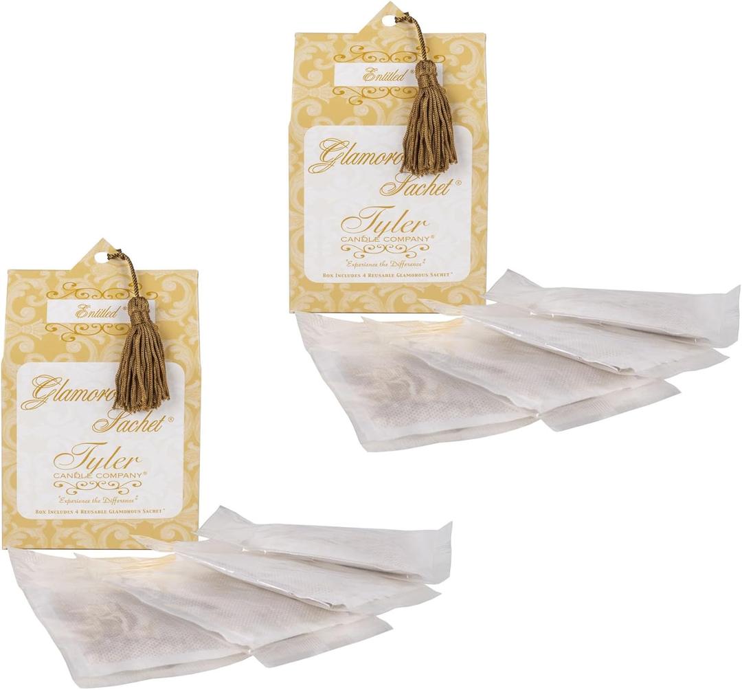 Tyler Candle 40211 Entitled Dryer, Home, Drawer, Vehicle Scent Sachet, Pack of 2