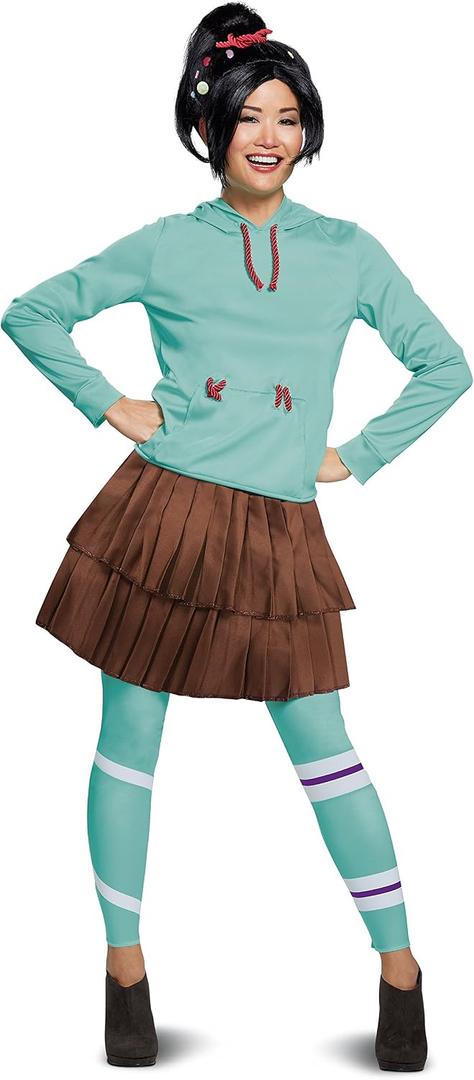 Disguise Women's Vanelope Deluxe Adult Costume, turquoise, L (12-14)