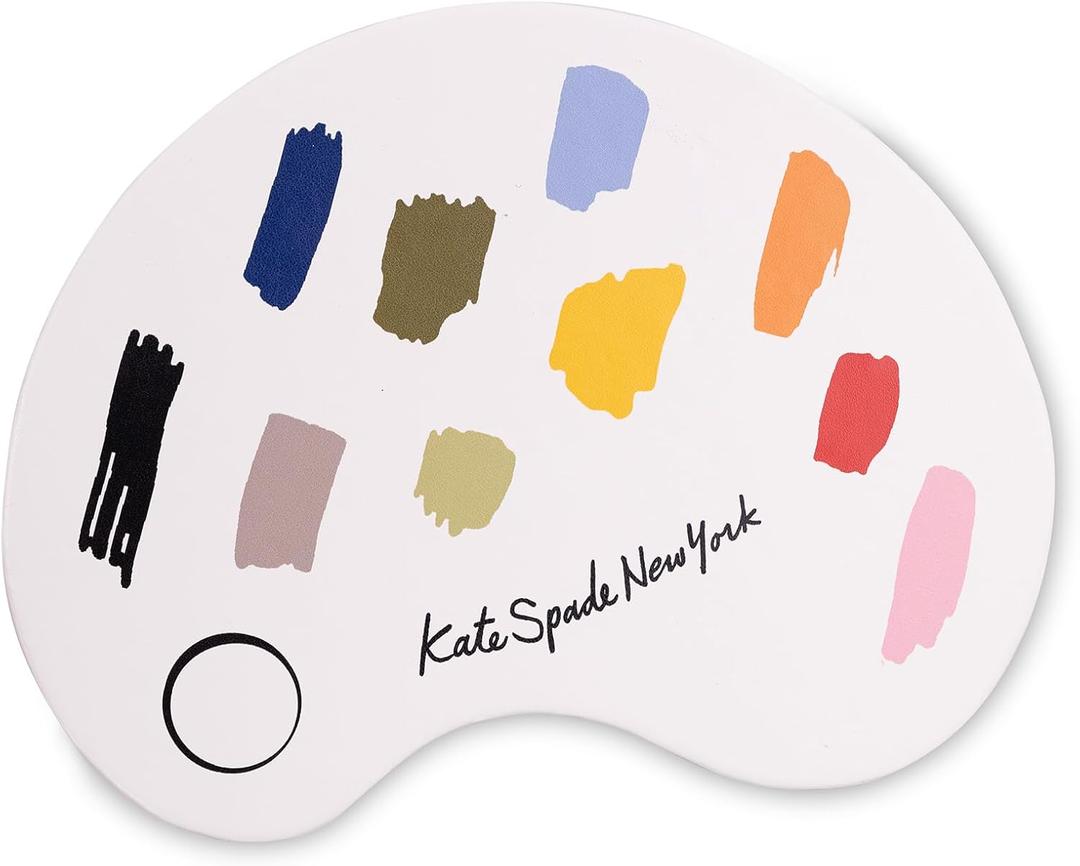 kate spade new york Leatherette Mouse Pad, 9" x 8" Mouse Mat with Non-Slip Back, Cute Mouse Pad for Office Desk, Painterly Strokes