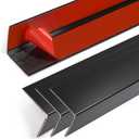 4PCS 45" Black Metal Corner Protectors, Aluminum Self Adhesive Corner Guards, Metal Wall Edge Protector Strip, Furniture Corner Protectors, Wall Cabinet Baseboard Decoration 45" x 1"