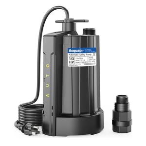 Acquaer 1/3 HP Automatic Submersible Water Pump, 115V Sump Pump with 3/4” Garden Hose Adapter, 2160 GPH High Flow Water Removal for Swimming Pool Cover Hot Tubs Flooded House Basement