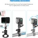 Forevercam Bike Handlebar Mount for Gopro Hero 13/12/11/10/9/8/Insta360/AKASO/DJI Osmo Aluminum Motorcycle Handlebar Mount 360Rotation Ball Head Gimbal