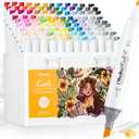 Ohuhu Alcohol Markers 108 Colors: Fine & Slim Broad Chisel Dual Tips Alcohol-based Refillable Art Markers for Artist Adult Coloring Book Illustration Drawing Manga 108 Set- Kaala