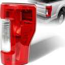 Right Tail Light Assembly Compatible With 2017 2018 2019 Ford F250 F350 Super Duty Passenger Side Rear Brake Lamps - Taillights Replacement for HC3Z13404D with Bulb Halogen(w/o Blind Spot)