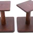 Desktop Speaker Stands Made of Pure Solid Wood, Natural Style, 360 Rotatable Top Plate, Suitable for Medium/Large Tabletop Speakers and Studio Monitors (WalnutBrown Finish_DSS7(7 inch))