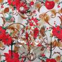 SASTYBALE Christmas Tablecloth Rectangle, Jacquard Fabric Christmas Table Cloth with Poinsettia Flowers, Spillproof Table Cover for Winter Holiday Dinner Decor (Rectangle, 60" x 84")