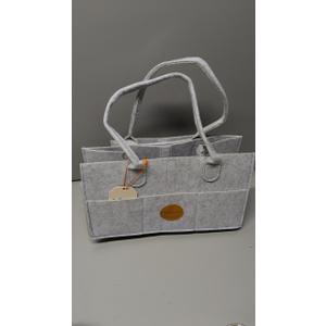 AIXIANG Diaper Caddy Organizer With Handle, Baby Shower Gifts Basket Bag, Registry Search Must Haves Items, Newborn Girl Boy Nursery Storage Organizer, Baby Bag Essentials, Car Diaper Caddy Cart, Grey