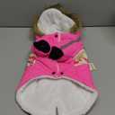 Queenmore Warm Dog Winter Coat, Cold Weather Waterproof Snow Jacket with Reflective Hoodie, Long Sleeves for Dogs (Medium, Pink)