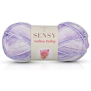 Sensy Softee Baby Yarn, 3.5 oz, 275 Yards, Gauge 3 Light (Purple Batik)