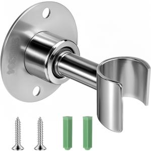 Stainless Steel Shower Head Holder Wall Mount 360 Adjustable Handheld Showerhead Bracket Metal Showerhead Wand Bracket SUS 304 Steel Shower Spray Holder Brushed Finish