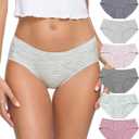 Wealurre Cotton Bikini Women's Breathable Panties Seamless Comfort Underwear (Gray, S)