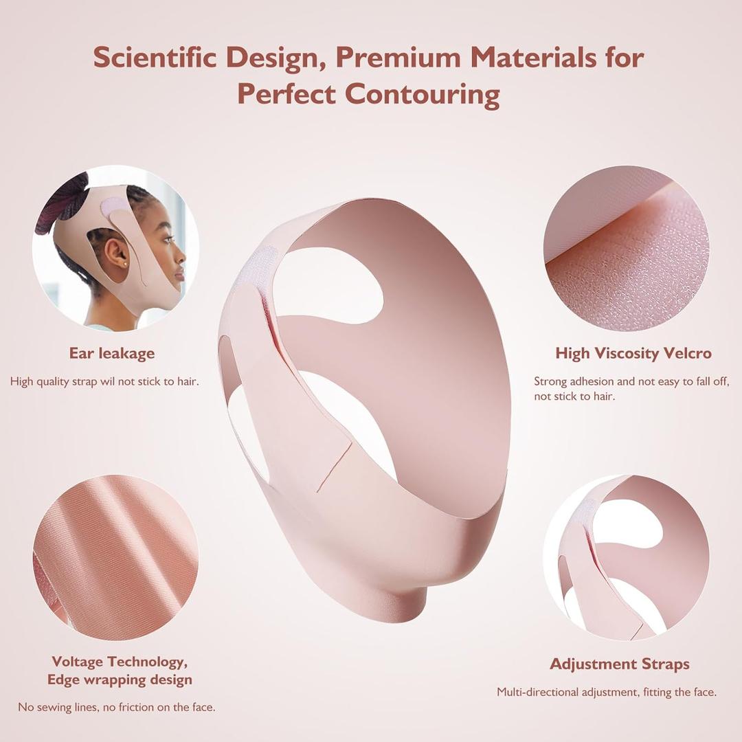 Jawline Shaper Chin Strap for Sleeping, Reusable V-Line Mask123456
