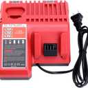 Lasica 12V 18V Multi-Voltage Battery Charger Compatible with Milwaukee 3.0A 12V/18V 48-59-1812 Rapid Charger Compatible with Milwaukee Lithium Heated Jacket Power Tool Battery Packs