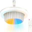 Runcasa Heating Fan Light 3 in 1 Space Heater,720W Portable Electric PTC Ceramic Heaters,E26 LED Light with 2500lm,3 Modes,300Oscillation,4H Timer,Remote Control, Overheat Protection, Stepless Color