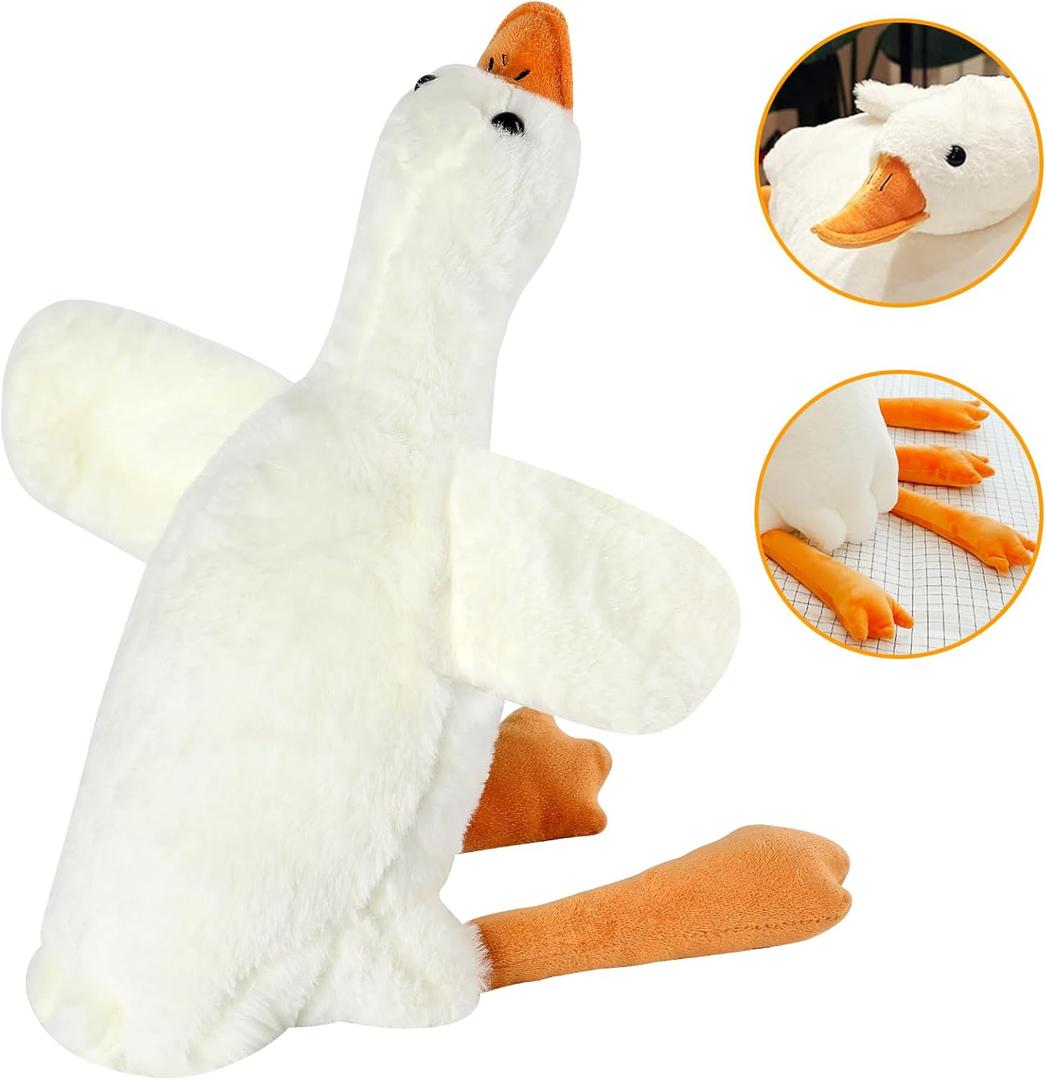 CottonStar Goose Stuffed Animal 20 Inch Cute Duck Plush Toy, Goose Plush Soft Swan Hugging Pillow, Gift for Kids and Friends, White CottonStar Goose Stuffed Animal 20 Inch Cute Duck Plush Toy, Goose Plush Soft Swan Hugging Pillow, Gift for Kids and Friends, White