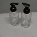 rejomiik Foaming Soap Dispenser Thick Glass Foam for Bathroom or Kitchen Sink, 12.7 oz Clear Pump Bottles for Hand soap, Body Wash, Black 2 Pack
