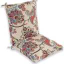 Set of 4 Outdoor Dining Chair Cushions, Comfort Patio Seating Cushions, 44 x21x4.5 inch, Single Welt and Zipper (Khaki Floral), 4 Pack