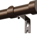 KAMANINA Bronze Curtain Rods for Windows 66 to 120 Inch (5.5-10 Feet), 1 Inch Heavy Duty Curtain Rod, Modern Adjustable Drapery Rods with End Cap (32"-120")