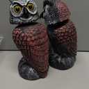 Hedoc 2 Pack Fake Owl Decoys to Scare Birds Away, Rotating Head Bird Deterrents, Nature Enemy Scarecrow Plastic Statues, Pest Repellent for Gardens and Patios