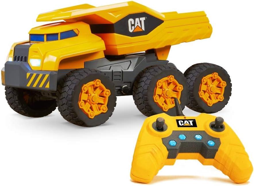 CAT Construction Massive Mover Dump Truck - Remote Control RC - Speed up to 12 mph, 6 Wheel Suspension, Heavy Load Climbing Mode - For Ages 8+