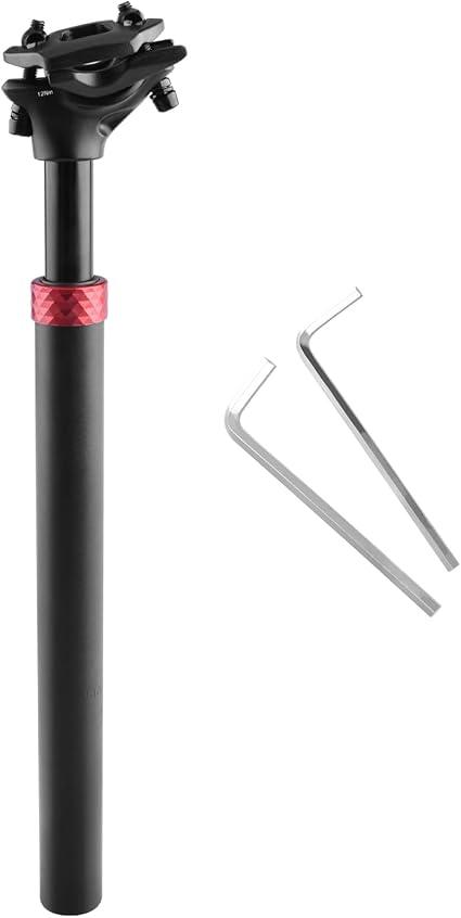 1 Pc Mountain Bikes Seat Posts Suspension Shock Absorber Adjustable Bike Saddle Post Seat Tube Black Red Aluminum Alloy