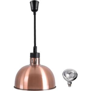 Hanging Food Heat Lamp Infrared Food Warmer Fry Heating Light 250W with Retractable Cord (Dia 29cm(Copper))