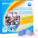 24 Pack BUBCLEAN Dishwasher CleanerDeodorizer Tablets, Deep Cleaning Descaler for Dishwasher, Natural Odor, Limescale, Grease, Calcium  Smell Remover, Septic Safe with Lemon Scent - 12 Month Supply