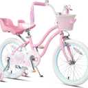 Glerc Petal Girls Bike, 12-18 Inch Kids Bike for Ages 2-9 Years Old Children, Princess Style Kids Bicycle with Training Wheels & Basket & Streamers, Multiple Colors