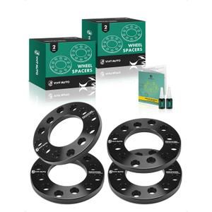 YHTAUTO 4x100/4x108/4x4.5 Wheel Spacers 12mm w/o Bolts Fits Ford Focus, Honda Civic, Nissan Altima, Toyota, Hyundai, Acura Models, 4 Lug Tire Spacers w/ 73.1mm Center Bore, 4PCS Black
