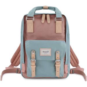 Himawari Backpack/Travel Backpack for Women 14.9" College Vintage Waterproof Bag Work Backpack for 14inch Laptop(-HIM-01#pink&blue)