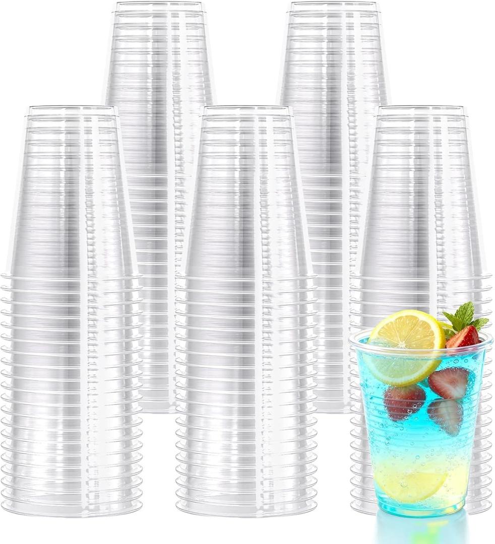 9 oz Plastic Cups,504 pack-Clear Disposable Drinking Cups, Water Cups for Cold beveragesPlastic Clear Cups for Party, Graduation, Travel, Holiday, Events, Birthday