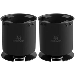 JUIOHAKY Pack of 2 Stainless Steel Paddle Board Cup Holder, Multi-Functional SUP Cup Holder for Drink with Action Mount (Black), Inflatable Stand Up Paddle Board Accessories Fits Large Water Bottle