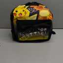 Pokemon Backpack Set 4 Pcs for Kids with Backpack Water Bottle Pencil Case and Insulated Lunch Bag or Wallet Anime School Supplies Gifts for Kids (Black/Yellow 4 Pcs Set)