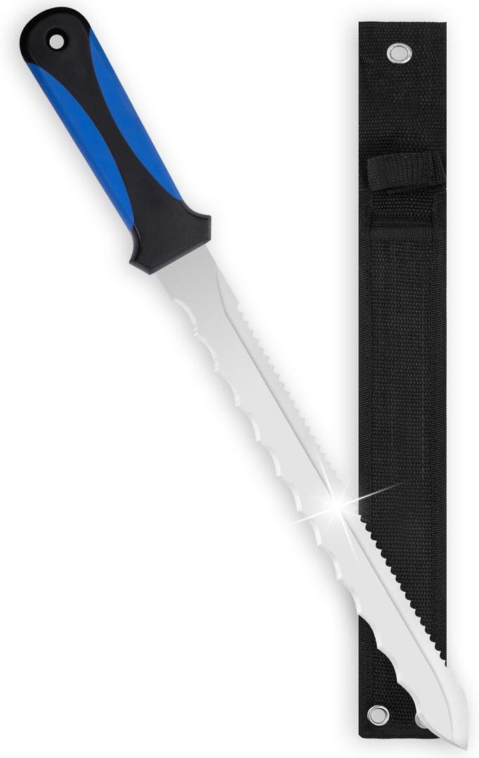 Insulated knife: Sod Cutter Knife for outdoor garden budding, Garden Knife with Double-Edged 11.14-inch Sharp, Easy To Carry (Blue)