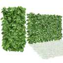 86 York Expandable Fence Privacy Screen Faux Ivy Decorative for Outdoor Garden Wall Patio Balcony, Artificial Hedge Lattice Fencing(Single Sided Leaves)