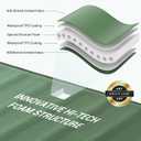 Elegear CumbreX Air & Foam Self Inflating Sleeping Pad, Built-in Electric Pump 4" Ultra-Thick Memory Foam Camping Mattress with Pillow Double Camping Pad 4-Season R-value 9.5 Camp Mat for Travel Full, Army Green
