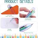 Aodaer 96 Pieces Multicolor Ballpoint Pens, 0.5 mm 6 Colors Transparent Barrel Ballpoint Pen, 6-in-1 Multicolor Retractable Pens for Office Supplies Party Favors Gifts