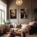 NCYEL 2Pcs Dark Academy Canvas Wall Art Painting Book Reading Print Vintage Style Drawing Gothic Poster Girl Street Scene Picture Library Study Bedroom Decor Literature Gallery 16x24 Inch Unframed (16"Wx24"H2)