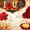 Valentines Day Decorations Proposal Kit - Light Up I Love U Sign, 2000 Red Rose Petals, 30 Flameless Candles, 30 Red Heart Balloons, Romantic Decorations for Special Night, Outdoor Proposal