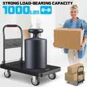 Platform Truck, Foldable Handcart with Swivel Wheel 34"x22" Heavy-Duty Push Dolly Cart,1000lbs Capacity, 6 Steel Load-Bearing Beams for Warehouse Garage Home Use