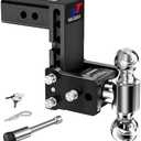 Geteen Trailer Hitches, Adjustable Trailer Hitch Ball Mount - Fits 2.5" Receiver, Dual Ball (2" x 2-5/16"), 5" Drop, 15,000 GTW - GT25052B