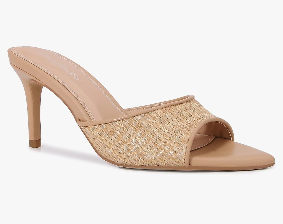 Women Clear Pointed Toe Sandals Stiletto Heels Transparent Strap High Heels Slip on Mules for Women
8.5