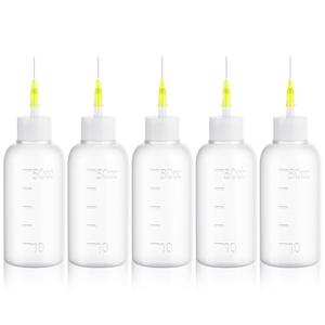 FJNATINH 50cc Glue Squeeze Bottle, Precision Tips Applicator Bottles, 5 Pack